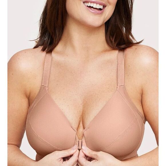 A4   Glamorise Front-Closure Smoothing WonderWire Bra Size 44C Style 1247 NWOT - Picture 1 of 8